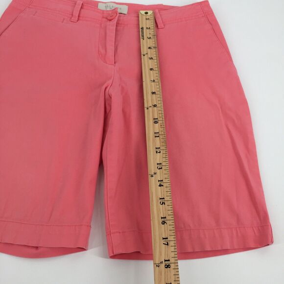 Talbots Longer Length Khaki Bermuda Shorts 4P Womens Petite Salmon Pink Modest - Picture 7 of 7